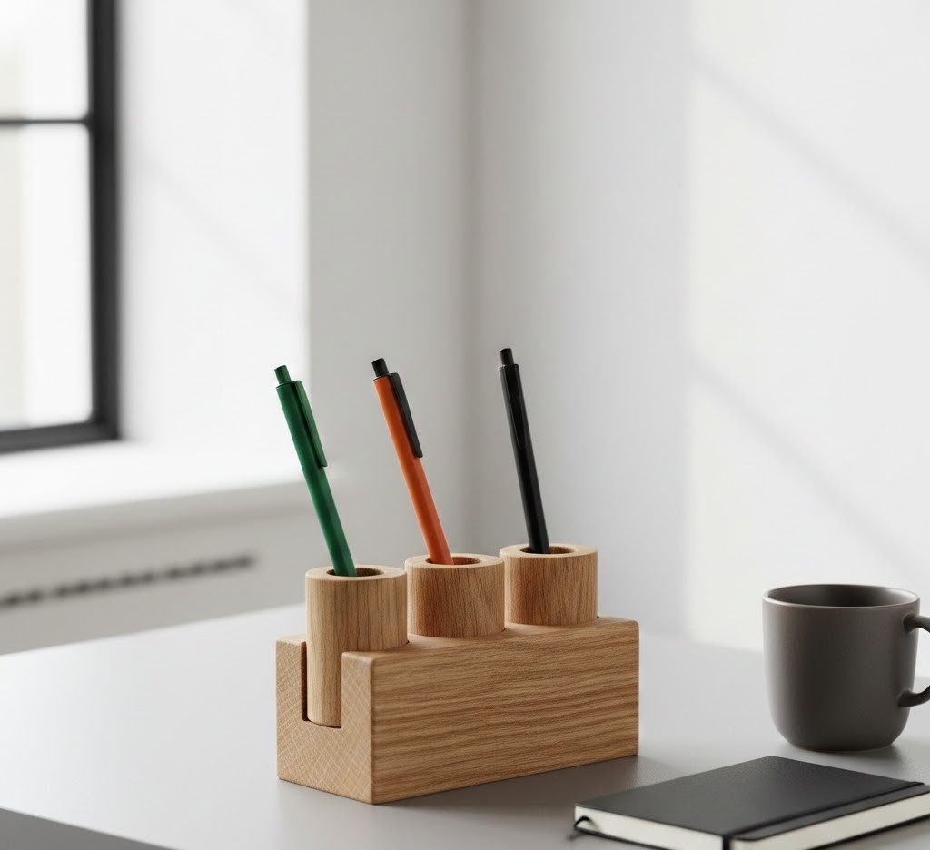 Wooden pen organizer